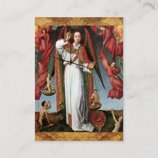 Carte De Visite ST. MICHAEL DANS LE DERNIER JUGEMENT Gold Metallic (Dos)