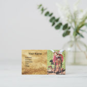 Carte De Visite ST. MICHAEL, DRAGON ET JUSTICE, Parchemin Brown (Debout devant)