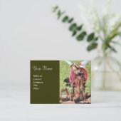 Carte De Visite ST. MICHAEL, DRAGON ET JUSTICE, vert rouge brun (Debout devant)