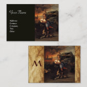 Carte De Visite St Michael et le Dragon, monogramme noir (Devant / Derrière)