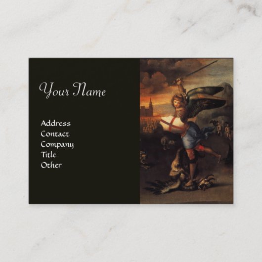 Carte De Visite St Michael et le Dragon, noir (Devant)