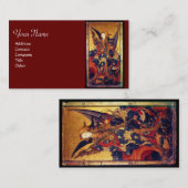 Carte De Visite St. Michel vainquant le diable en chevalier médiév (Devant / Derrière)
