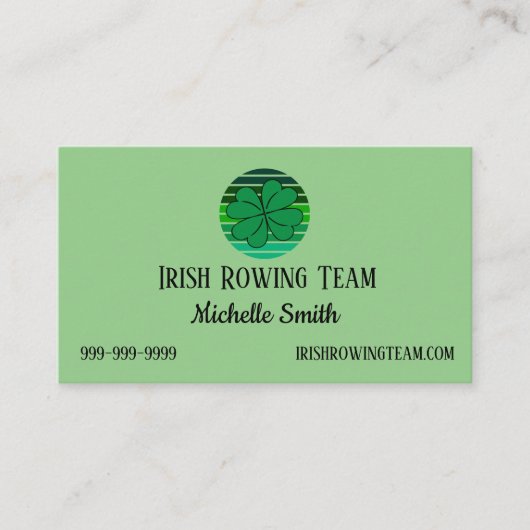 Carte De Visite St. Patrick's Day Irish 4 Leaf Clover Retro (Devant)