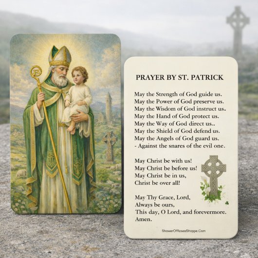Carte De Visite St. Patrick's  Holy Card Catholic Prayer