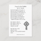 Carte De Visite St. Patrick's Irish Holy Prayer Card (Dos)