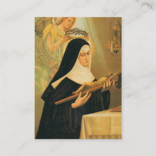 Carte De Visite St Rita de Cascia w/Crown d'ange d'épines