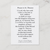 Carte De Visite St Therese de cru la petite prière de fleur (Dos)