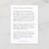 Carte De Visite St. Therese Jesus Crucifix Novena Holy Card (Dos)