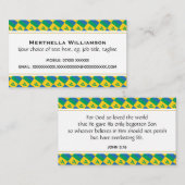 Carte De Visite ST VINCENT Écriture chrétienne Jean 3:16 (Devant / Derrière)