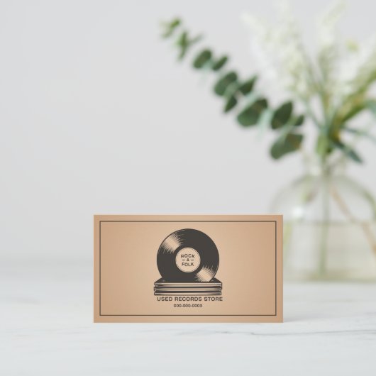 Carte De Visite Stack of Vinyl Records (Debout devant)