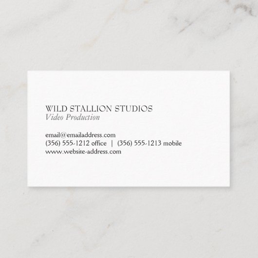 Carte De Visite Stallion (Dos)