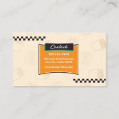 Carte De Visite Stand de hamburger rétro (Dos)