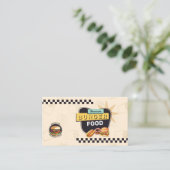 Carte De Visite Stand de hamburger rétro (Debout devant)