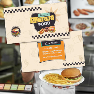 Carte De Visite Stand de hamburger rétro