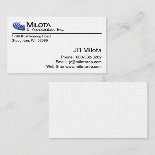 Carte de visite standard (Devant / Derrière)