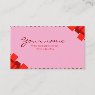 Carte De Visite Standard, 3,5 pouces x 2,0 pouces Elegant Rose & R