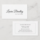 Carte De Visite Standard blanc simple et élégant, affaires de 3,5  (Devant / Derrière)