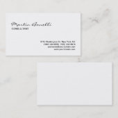 Carte de visite standard calligraphique blanche él (Devant / Derrière)