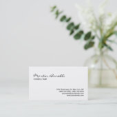 Carte de visite standard calligraphique blanche él (Debout devant)