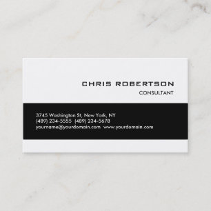 Carte de visite standard classique noir et blanc