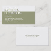 Carte De Visite Standard couleur deux tons bloc vert professionnel (Devant / Derrière)