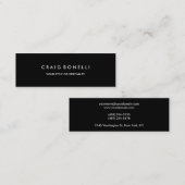 Carte de visite standard couleur noire élégant (Devant / Derrière)