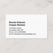 Carte de visite standard de 3,5 po x 2,0 po (Dos)