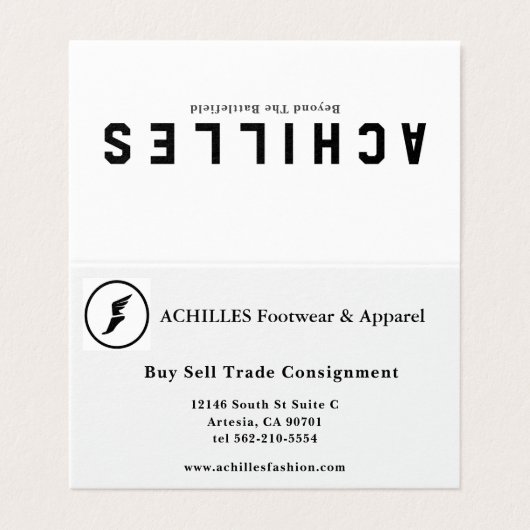 Carte de visite standard de 3,5 pouces x 2,0 pouce (Extérieur déplié)