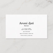 Carte de visite standard de 3,5 pouces x 2,0 pouce (Dos)