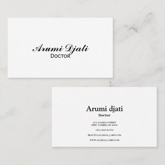 Carte de visite standard de 3,5 pouces x 2,0 pouce (Devant / Derrière)