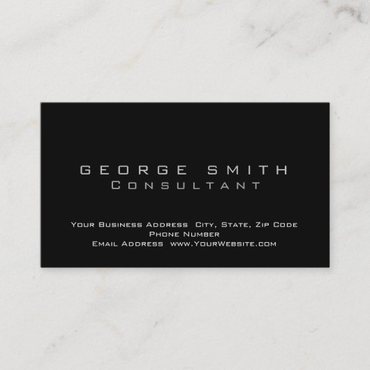 Carte de visite standard de Black Plain Consultant (Devant)