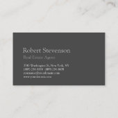 Carte de visite standard de l'immobilier gris mode (Dos)