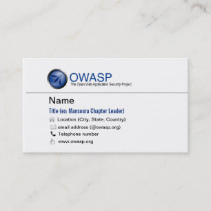 Carte de visite standard d'OWASP