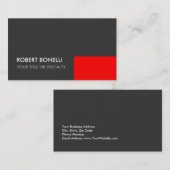 Carte de visite standard élégant en gris gris (Devant / Derrière)