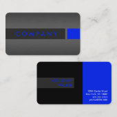 carte de visite standard en aluminium brossé et bl (Devant / Derrière)