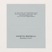 Carte de visite standard gris clair simple (Extérieur déplié)