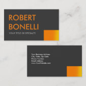 Carte de visite standard gris orange gris personna (Devant / Derrière)