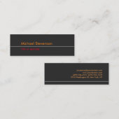 Carte de visite standard gris orange rouge mince (Devant / Derrière)