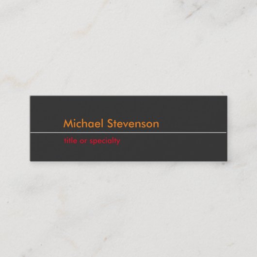 Carte de visite standard gris orange rouge mince (Devant)