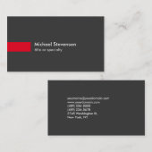 Carte de visite standard Gris Rouge (Devant / Derrière)