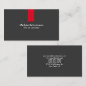 Carte de visite standard Gris Rouge Gris (Devant / Derrière)