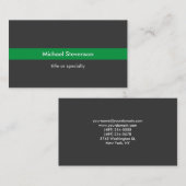 Carte de visite standard Gris Vert Gris élégant (Devant / Derrière)