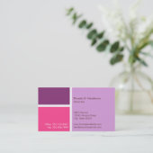 Carte De Visite Standard moderne bloc de couleur violet profession (Debout devant)