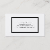 Carte de visite standard noir blanc élégant (Dos)