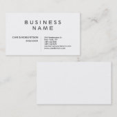 Carte de visite standard noir et blanc élégant (Devant / Derrière)