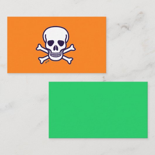 Carte de visite standard orange vert Skull n Bones (Devant / Derrière)