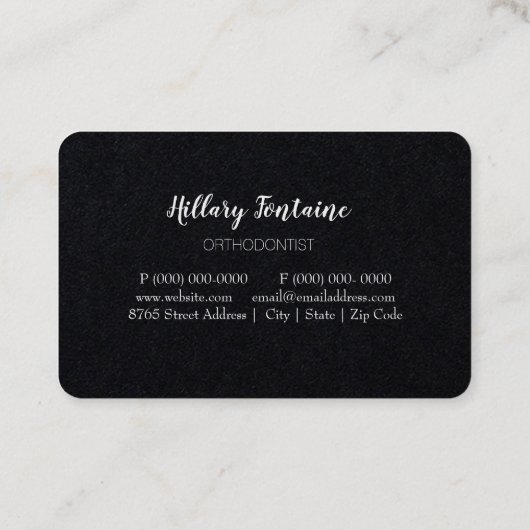Carte de visite standard pour dentistes (Dos)