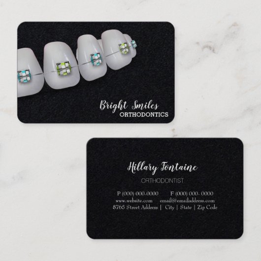 Carte de visite standard pour dentistes (Devant / Derrière)