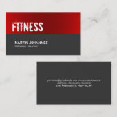 Carte de visite standard Red Grey Personal Trainer (Devant / Derrière)