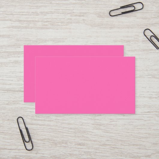 Carte de visite standard rose chaud (Devant/Arrière en situation)